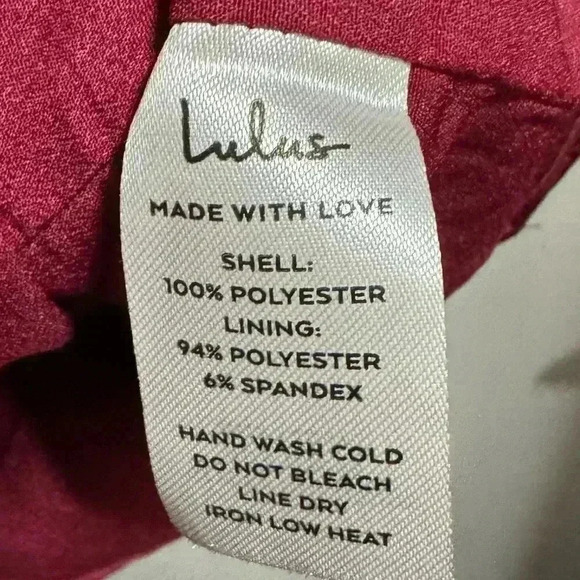 Lulus Lisette Burgundy Satin One Shoulder Dress Size XL - Picture 4 of 5